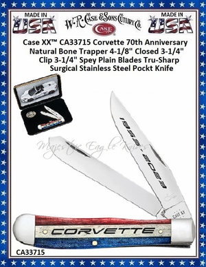 W.R. Case & Sons Cutlery Case XX™ Trapper Corvette Natural Bone 33715 Stainless Pocket Knife W.R. Case & Sons Cutlery Case XX™ Trapper Corvette Natural Bone 33715 Stainless Pocket Knife