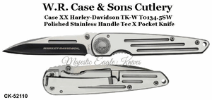 W.R. Case & Sons Cutlery CK-52110 Case XX Harley-Davidson TK-W T0134.5SW Polished Stainless Handle Willie G Skull Logo Knife