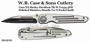 W.R. Case & Sons Cutlery CK-52110 Case XX Harley-Davidson TK-W T0134.5SW Polished Stainless Handle Willie G Skull Logo Knife