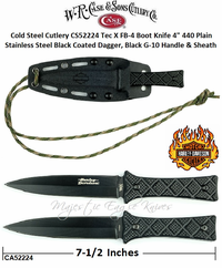 W.R. Case & Sons Cutlery Cold Steel Cutlery CS52224 Case XX™ Tec X FB-4 Boot Knife 4" 440 Plain Stainless Steel Black Coated Dagger, Black G-10 Handle & Sheath W.R. Case & Sons Cutlery Cold Steel Cutlery CS52224 Case XX™ Tec X FB-4 Boot Knife 4" 440 Plain Stainless Steel Black Coated Dagger, Black G-10 Handle & Sheath
