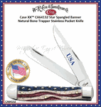 W.R. Case & Sons Cutlery Company is proud to present CA64132 Case Star Spangled Color Wash Bone Trapper Pocket Knife