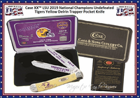 W.R. Case & Sons Cutlery LSU19-CATY Case XX� LSU 2019 National Champions Undefeated Tigers Yellow Delrin Trapper Pocket Knife