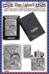 Zippo Windproof Lighter Z20895 Zippo Patriotic Eagle Brushed Chrome Emblem Windproof Pocket Lighter 2-1/4"x1/2"x1-1/2" Comes With a Lifetime Guarantee  