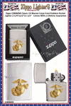Zippo Windproof Lighter Z280MAR Zippo Classic US Marine Corps Crest Emblem Windproof Pocket Lighter 2-1/4"x1/2"x1-1/2" Comes With a Lifetime Guarantee 