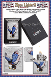 Zippo Windproof Lighter Z28449 Zippo Eagle With Flag Wings High Polish Chrome Windproof Pocket Lighter 2-1/4"x1/2"x1-1/2" Comes With a Lifetime Guarantee 