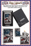 Zippo Windproof Lighter Zippo Z28653 Zippo Classic Retro American Star Brushed Chrome Windproof Pocket Lighter 2-1/4"x1/2"x1-1/2" Comes With a Lifetime Guarantee  