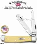 W.R. Case & Sons Presents CA029 Case XX� Smooth Yellow Delrin Handle Mini Trapper CV Pocket Knife 