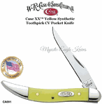 W.R. Case & Sons Presents CA091  Case XX� Yellow Synthetic Handle Toothpick CV Pocket Knife 