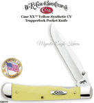 W.R. Case & Sons Presents CA111 Case XX� Yellow Synthetic Handle CV Trapperlock Pocket Knife   