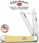 W.R. Case & Sons Presents CA161 Case XX� Yellow Synthetic Handle Trapper CV Pocket Knife   