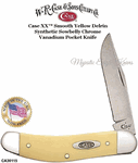 W.R. Case & Sons Presents CA30115 Case XX� Smooth Yellow Delrin Synthetic Handle Sowbelly Chrome Vanadium Pocket Knife