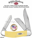 W.R. Case & Sons Presents CA30118 Case XX� Yellow Delrin Synthetic Handle Sowbelly CV Steel Pocket Knife 