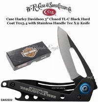 W.R. Case & Sons Presents CA52222 Case XX™ Tec X TL-C 440 Stainless Steel Satin & Black Plain Edge, Harley Davidson Black Anodized Stainless Steel Handle W.R. Case & Sons Presents CA52222 Case XX™ Tec X TL-C 440 Stainless Steel Satin & Black Plain Edge, Harley Davidson Black Anodized Stainless Steel Handle