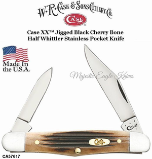 W.R. Case & Sons Presents CA57617 Case XX� Jigged Black Cherry Bone Russlock Stainless Pocket Knife 