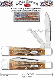 W.R. Case & Sons Presents CA65322 Case XX� 6.5 BoneStag Gunstock Stainless Pocket Knife
