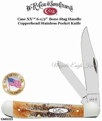 W.R. Case & Sons Presents CA65323 Case XX™ 6.5 BoneStag Copperhead Stainless Pocket Knife W.R. Case & Sons Presents CA65323 Case XX™ 6.5 BoneStag Copperhead Stainless Pocket Knife