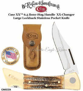 W.R. Case & Sons Presents CA65324 Case XX� 6.5 BoneStag XX-Changer Large Lockback Stainless Pocket Knife 