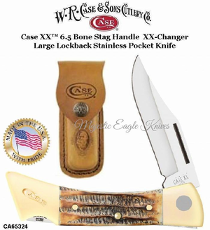 W.R. Case & Sons Presents CA65324 Case XX� 6.5 BoneStag XX-Changer Large Lockback Stainless Pocket Knife 