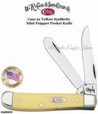 W.R. Case & Sons Presents CA80029 Case XX�Yellow Delrin Synthetic Handle Mini Trapper Pocket Knife