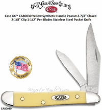 W.R. Case & Sons Presents CA80030 Case XX� Yellow Synthetic Handle Peanut Pocket Knife 