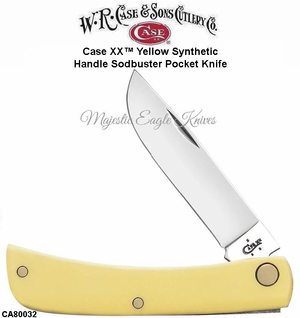 W.R. Case & Sons Presents CA80032 Case XX� Yellow Synthetic Handle Sodbuster Pocket Knife