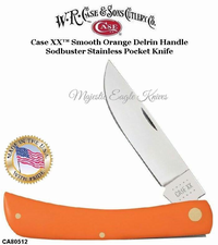 W.R. Case & Sons Presents CA80512 Case XX� Sodbuster Smooth Orange Delrin Sodbuster Stainless Pocket Knife  