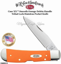 W.R. Case & Sons Presents CA80513 Case XX� Tribal Lock Smooth Orange Delrin Handle Stainless Pocket Knife  	