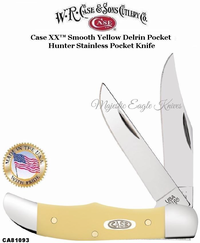 W.R. Case & Sons Presents CA81093 Case XX� Smooth Yellow Delrin Handle Pocket Hunter Stainless Pocket Knife 