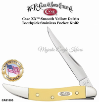 W.R. Case & Sons Presents CA81095 Case XX� Smooth Yellow Delrin Toothpick Stainless Pocket Knife