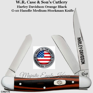 WR Case Cutlery CA52170 Harley Davidson Orange Black-G-10 Handle Med/Stock Knife WR Case Cutlery CA52170 Harley Davidson Orange Black-G-10 Handle Med/Stock Knife