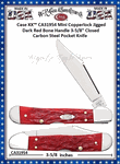 WR Case & Son's Cutlery C31954 Case XX� Jigged Dark Red Bone Handle COPPERLOCK Chrome Vanadium  Pocket Knife