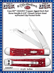 WR Case & Son's Cutlery C31957 Case XX� Jigged Dark Red Bone Handle Trapper Chrome Vanadium  Pocket Knife