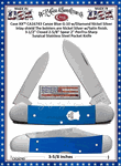 WR Case & Son's Cutlery CA16743 Case  2-5/8" Spear blade and 2" Pen blade Satin Finished Tru-Sharp Surgical Steel Blades Blue G-10 Handle Canoe Pocket Knife