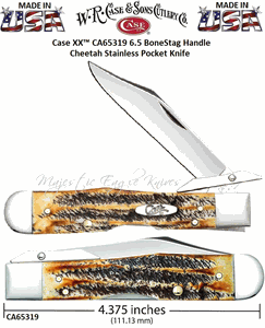 WR Case & Son's Cutlery CA65319 Case Cheetah 6.5 Bonestag Handle Lockback Pocket Knife