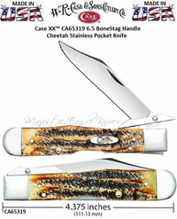 WR Case & Son's Cutlery CA65319 Case Cheetah 6.5 Bonestag Handle Lockback Pocket Knife WR Case & Son's Cutlery CA65319 Case Cheetah 6.5 Bonestag Handle Lockback Pocket Knife