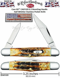 WR Case & Son's Cutlery CA65320 Case Half Whittler 6.5 Bonestag Handle Half Whittler Pocket Knife WR Case & Son's Cutlery CA65320 Case Half Whittler 6.5 Bonestag Handle Half Whittler Pocket Knife