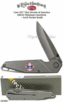WR Case & Son's Cutlery CA18061 Case XX� Boy Scouts Titanium Linerlock TecX TS1-T Embellished Stainless Titanium Coat 3" Plain Blade Pocket Knife  