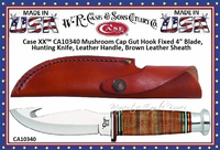 WR Case & Sons Cutlery CA10340 Fixed Blade Stacked Leather Handle Hunting Knife