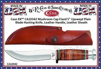 WR Case & Sons Cutlery CA10342 Fixed Blade Stacked Leather Handle Hunting Knife