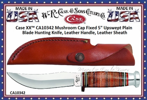 WR Case & Sons Cutlery CA10342 Fixed Blade Stacked Leather Handle Hunting Knife
