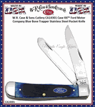 WR Case & Sons Cutlery CA14301 Case XX� Ford Motor Company Blue Bone Trapper Stainless Pocket Knife