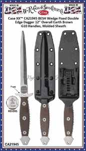 WR Case & SonS Cutlery CA21945 BESH Wedge Double Edge Dagger Brown G10 Handle