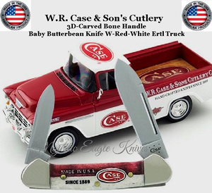 WR Case & Sons Cutlery CA22441 3-D Carved Bone Baby ButterBean Knife/ERTL Truck WR Case & Sons Cutlery CA22441 3-D Carved Bone Baby ButterBean Knife/ERTL Truck