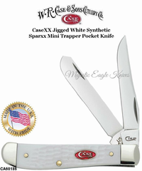 WR Case & Sons Cutlery CA60186 CASE Jigged White Delrin Handle Mini Trapper Knife
