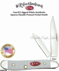 WR Case & Sons Cutlery CA60188 Jigged White Delrin Handle Peanut Knife