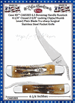 WR Case & Sons Cutlery  CA65303 Case XX Burnt Bone Stag Handle Russlock Knife