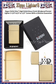 Zippo Windproof Lighter Z1654 Zippo Slim® High Polished Brass Finish Windproof Pocket Lighter 2-1/4"x1/2"x1-1/2" Comes With a Lifetime Guarantee Zippo Windproof Lighter Z1654 Zippo Slim® High Polished Brass Finish Windproof Pocket Lighter 2-1/4"x1/2"x1-1/2" Comes With a Lifetime Guarantee