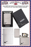 Zippo Windproof Lighter Z200PL Zippo Pipe Brushed Chrome Windproof Pocket Lighter 2-1/4"x1/2"x1-1/2" Comes With a Lifetime Guarantee 