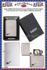 Zippo Windproof Lighter Z200PL Zippo Pipe Brushed Chrome Windproof Pocket Lighter 2-1/4"x1/2"x1-1/2" Comes With a Lifetime Guarantee Zippo Windproof Lighter Z200PL Zippo Pipe Brushed Chrome Windproof Pocket Lighter 2-1/4"x1/2"x1-1/2" Comes With a Lifetime Guarantee