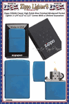 Zippo Windproof Lighter Z20446 Zippo Classic High Polished Blue Finished Windproof Pocket Lighter 2-1/4"x1/2"x1-1/2" Comes With a Lifetime Guarantee 